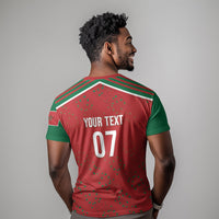 Morocco Football Atlas Lionesses Custom T shirt Arabesque Motif