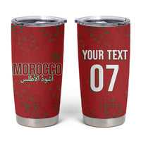 Morocco Football Atlas Lionesses Custom Tumbler Cup Arabesque Motif