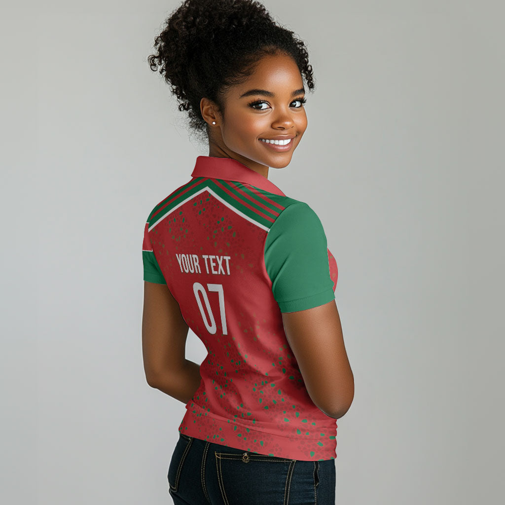 Morocco Football Atlas Lionesses Custom Women Polo Shirt Arabesque Motif