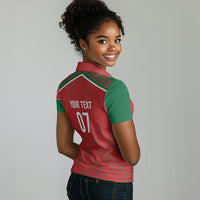 Morocco Football Atlas Lionesses Custom Women Polo Shirt Arabesque Motif
