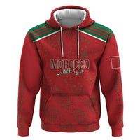 Morocco Football Atlas Lionesses Custom Zip Hoodie Arabesque Motif