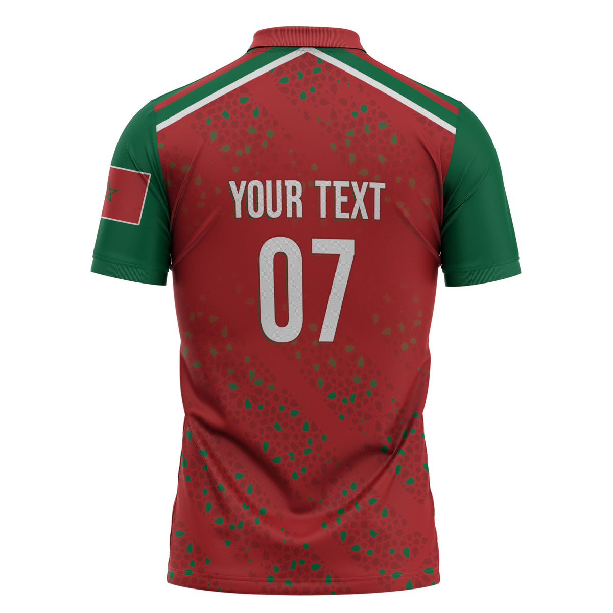 Morocco Football Atlas Lionesses Custom Zipper Polo Shirt Arabesque Motif
