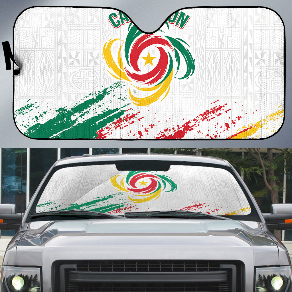 Cameroon Les Lionnes Indomptables Football Auto Sun Shade Toghu Pattern