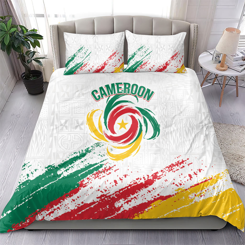 Cameroon Les Lionnes Indomptables Football Bedding Set Toghu Pattern