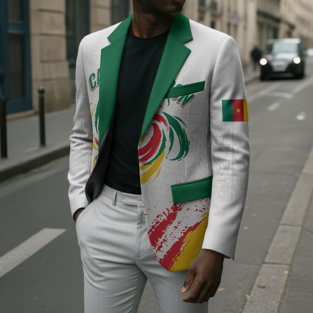 Cameroon Les Lionnes Indomptables Football Custom Blazer Toghu Pattern