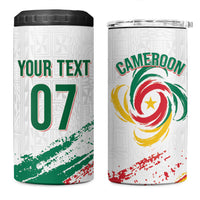 Cameroon Les Lionnes Indomptables Football Custom 4 in 1 Can Cooler Tumbler Toghu Pattern