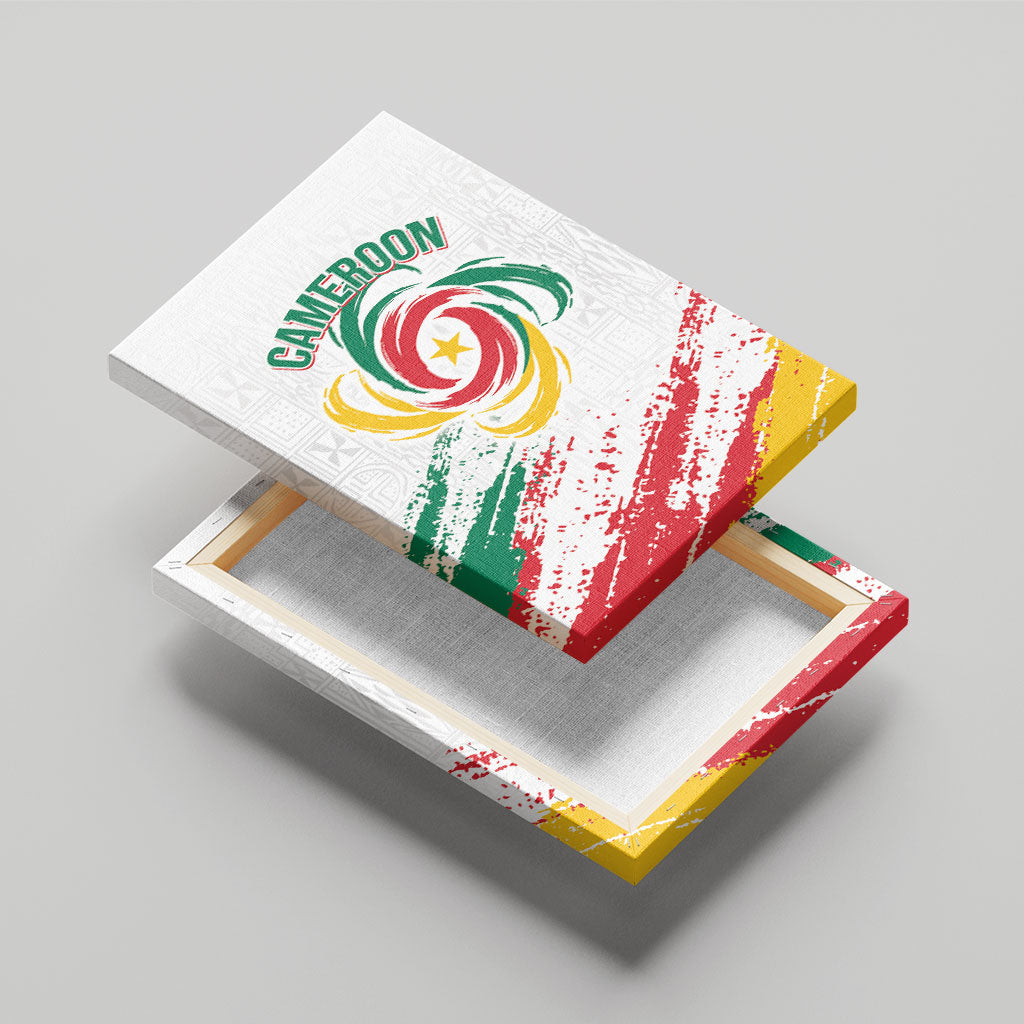 Cameroon Les Lionnes Indomptables Football Canvas Wall Art Toghu Pattern