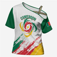 Cameroon Les Lionnes Indomptables Football Custom Cross Shoulder Shirt Toghu Pattern