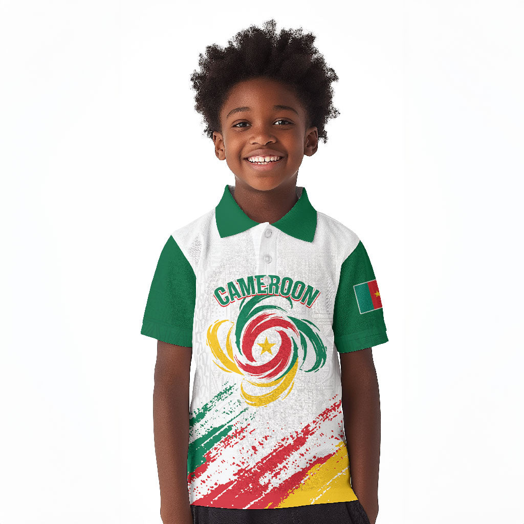 Cameroon Les Lionnes Indomptables Football Custom Kid Polo Shirt Toghu Pattern
