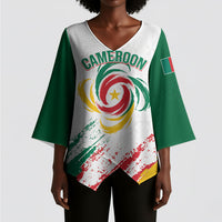 Cameroon Les Lionnes Indomptables Football Custom Kimono Sleeve Blouse Toghu Pattern