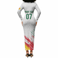 Cameroon Les Lionnes Indomptables Football Custom Long Sleeve Bodycon Dress Toghu Pattern