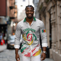 Cameroon Les Lionnes Indomptables Football Custom Long Sleeve Button Shirt Toghu Pattern