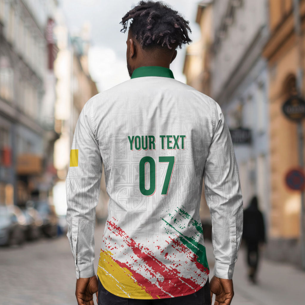 Cameroon Les Lionnes Indomptables Football Custom Long Sleeve Button Shirt Toghu Pattern