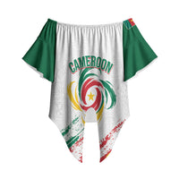 Cameroon Les Lionnes Indomptables Football Custom Off Shoulder Wrap Waist Top Toghu Pattern