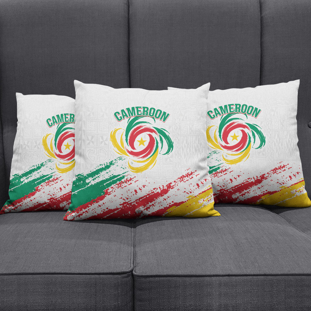 Cameroon Les Lionnes Indomptables Football Pillow Cover Toghu Pattern