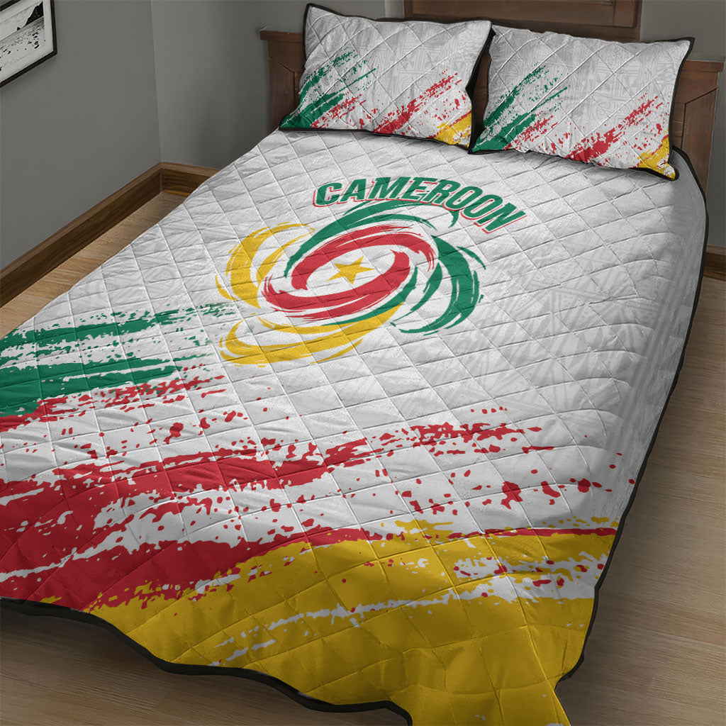 Cameroon Les Lionnes Indomptables Football Quilt Bed Set Toghu Pattern