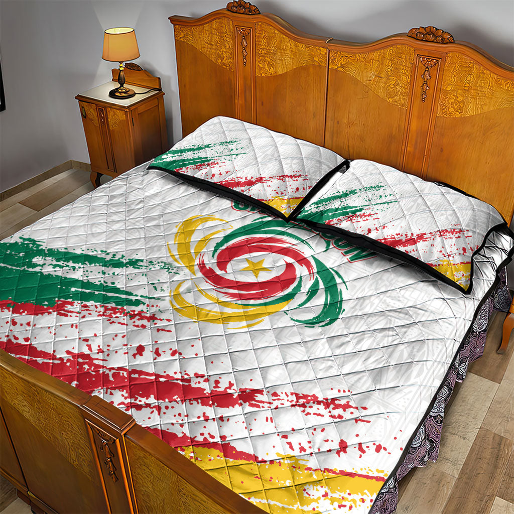 Cameroon Les Lionnes Indomptables Football Quilt Bed Set Toghu Pattern