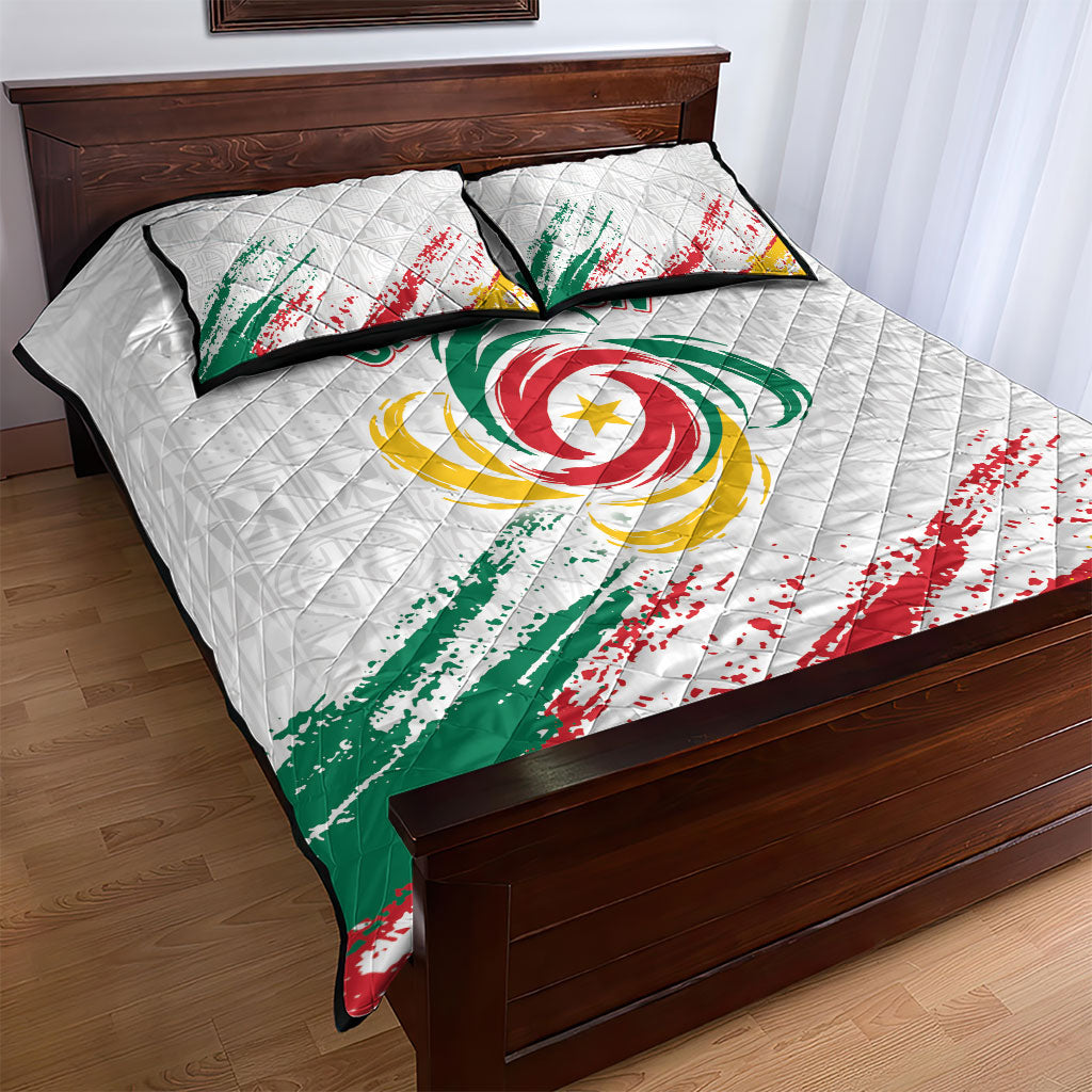 Cameroon Les Lionnes Indomptables Football Quilt Bed Set Toghu Pattern