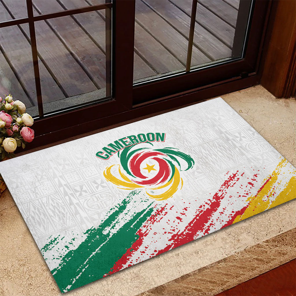 Cameroon Les Lionnes Indomptables Football Rubber Doormat Toghu Pattern