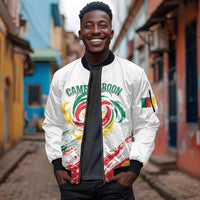 Cameroon Les Lionnes Indomptables Football Custom Sleeve Zip Bomber Jacket Toghu Pattern