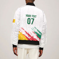 Cameroon Les Lionnes Indomptables Football Custom Sleeve Zip Bomber Jacket Toghu Pattern