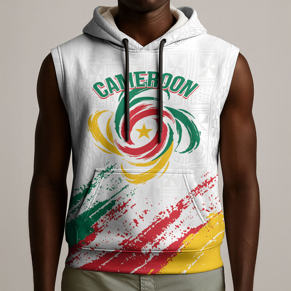 Cameroon Les Lionnes Indomptables Football Custom Sleeveless Hoodie Toghu Pattern