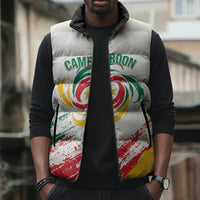 Cameroon Les Lionnes Indomptables Football Custom Sleeveless Puffer Jacket Toghu Pattern