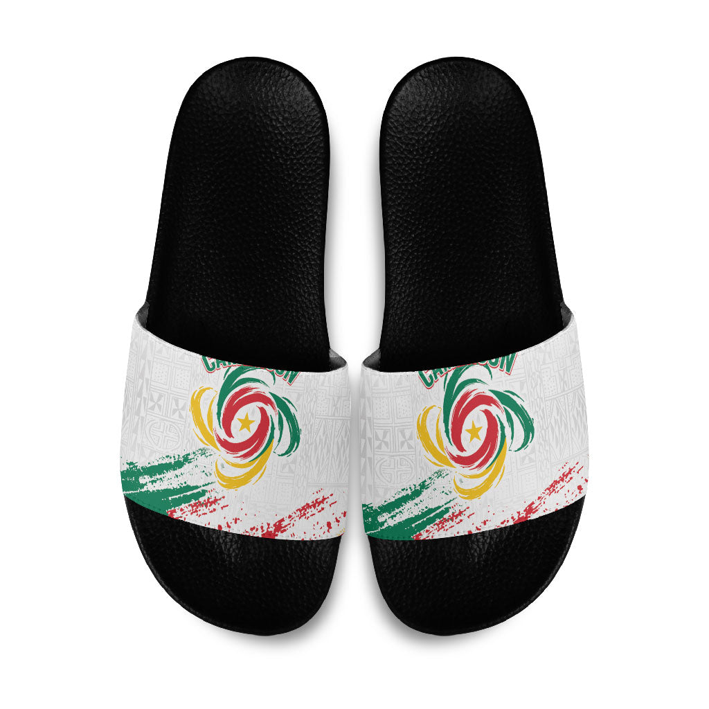 Cameroon Les Lionnes Indomptables Football Slide Sandals Toghu Pattern