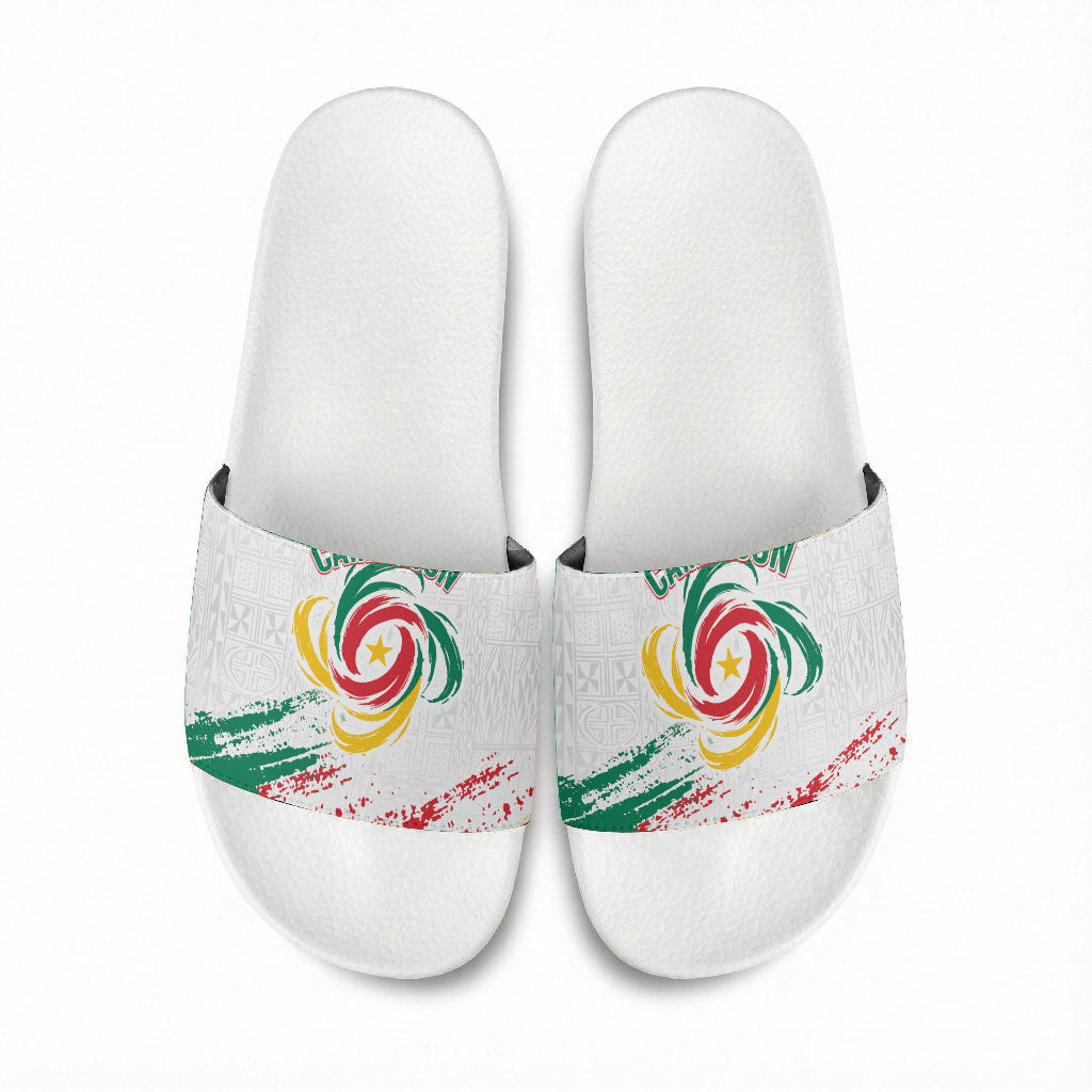 Cameroon Les Lionnes Indomptables Football Slide Sandals Toghu Pattern
