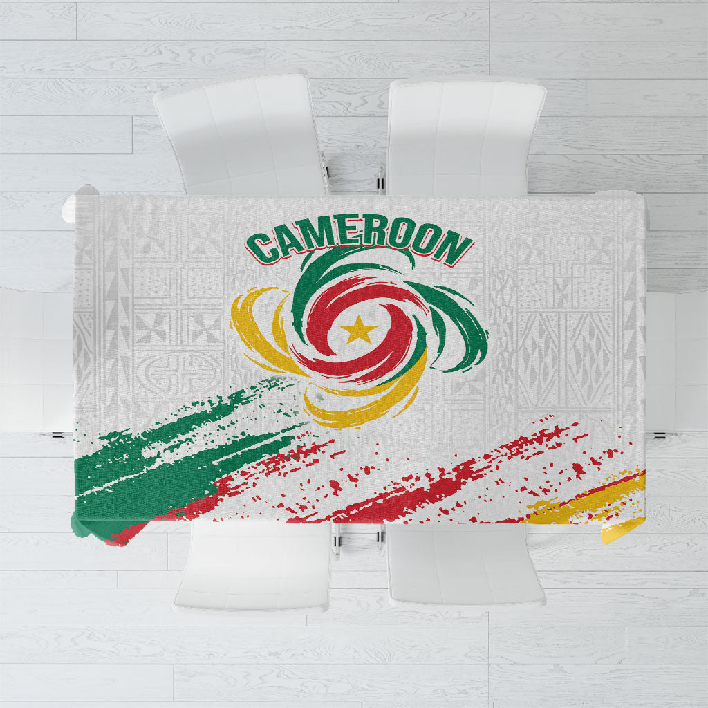 Cameroon Les Lionnes Indomptables Football Tablecloth Toghu Pattern