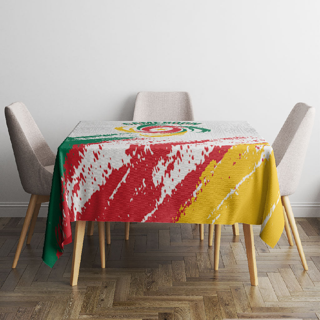 Cameroon Les Lionnes Indomptables Football Tablecloth Toghu Pattern