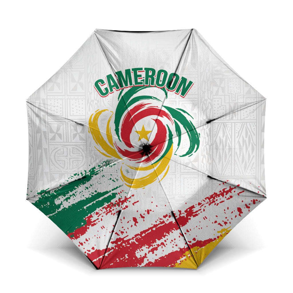 Cameroon Les Lionnes Indomptables Football Umbrella Toghu Pattern