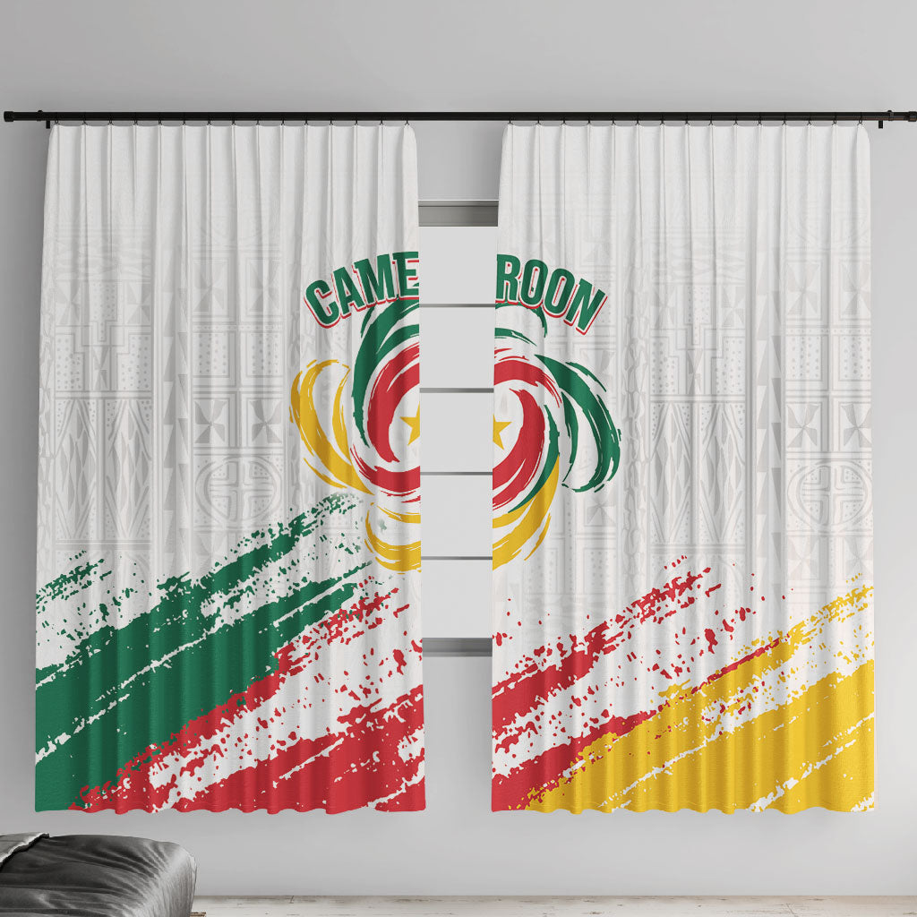 Cameroon Les Lionnes Indomptables Football Window Curtain Toghu Pattern