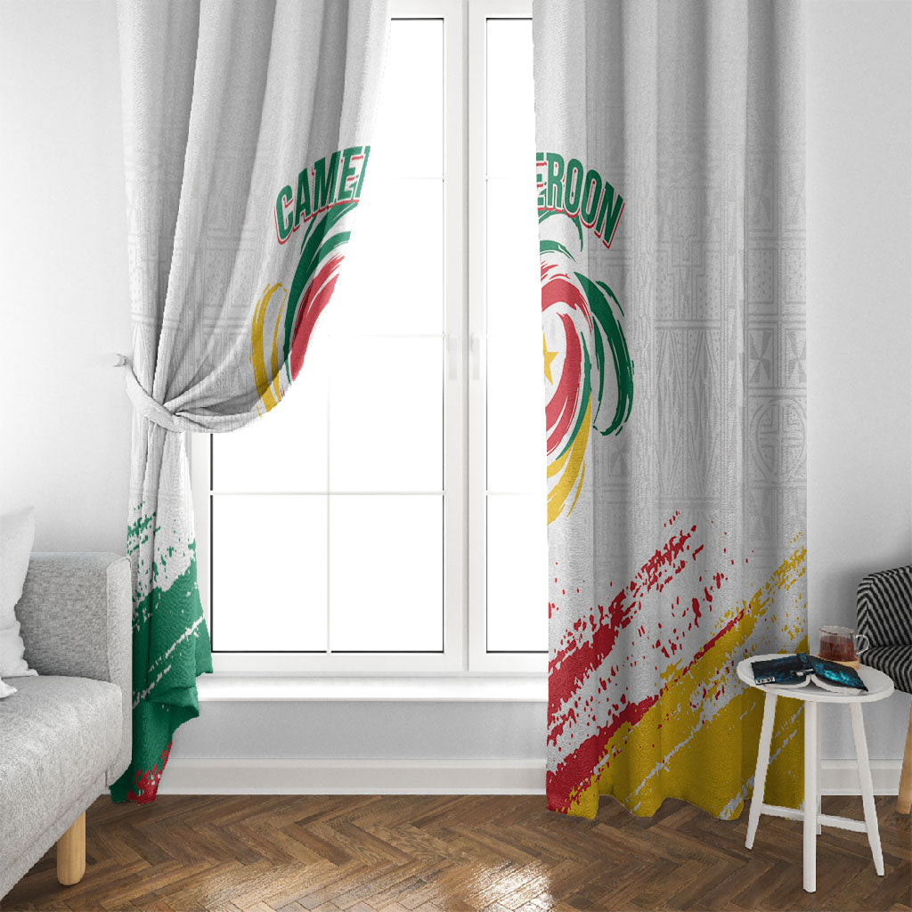 Cameroon Les Lionnes Indomptables Football Window Curtain Toghu Pattern