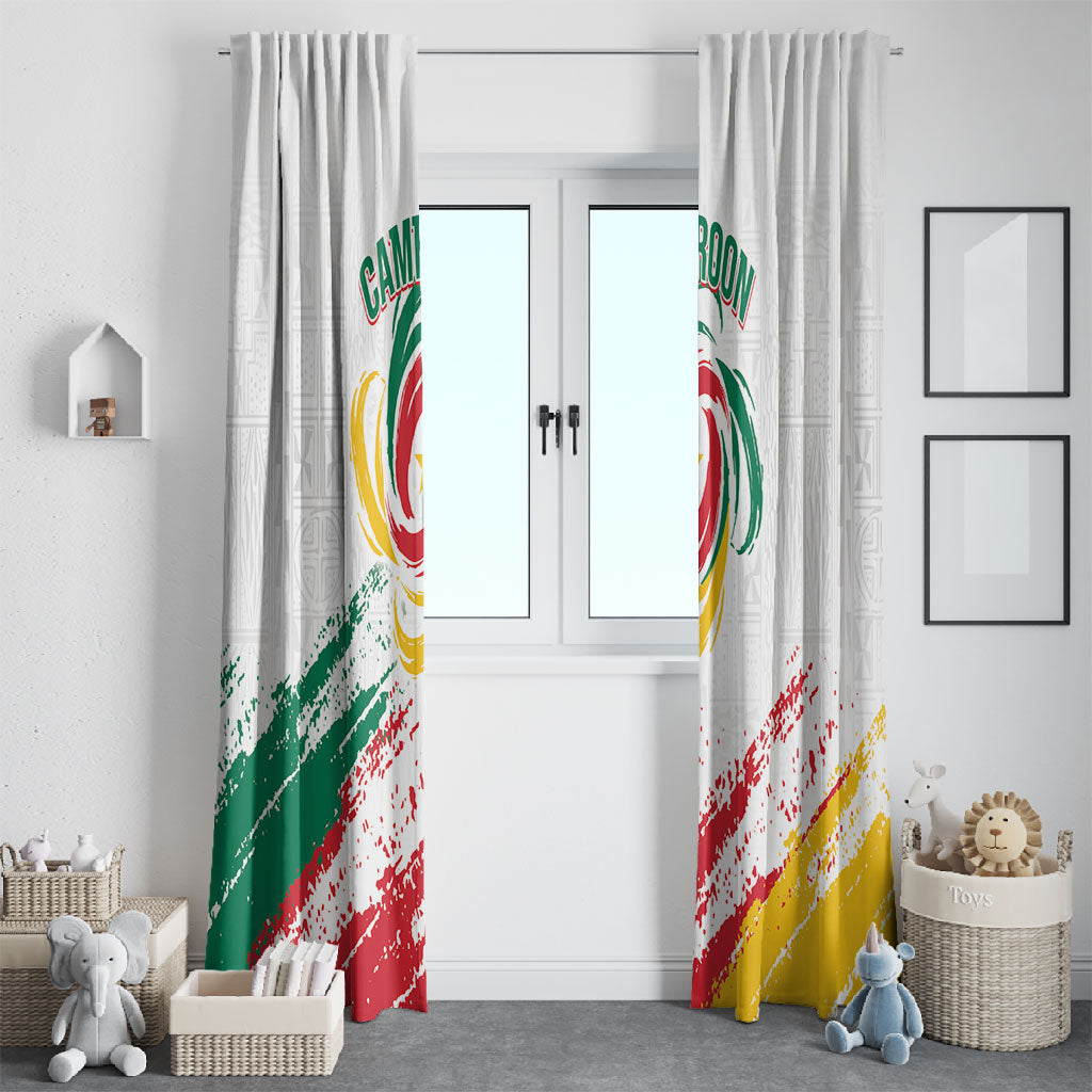 Cameroon Les Lionnes Indomptables Football Window Curtain Toghu Pattern