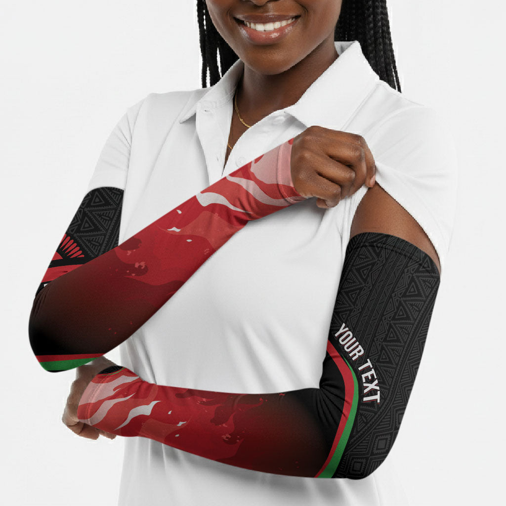 Malawi Football Personalized Blazing Fires Arm Sleeves Scorchers Fighting