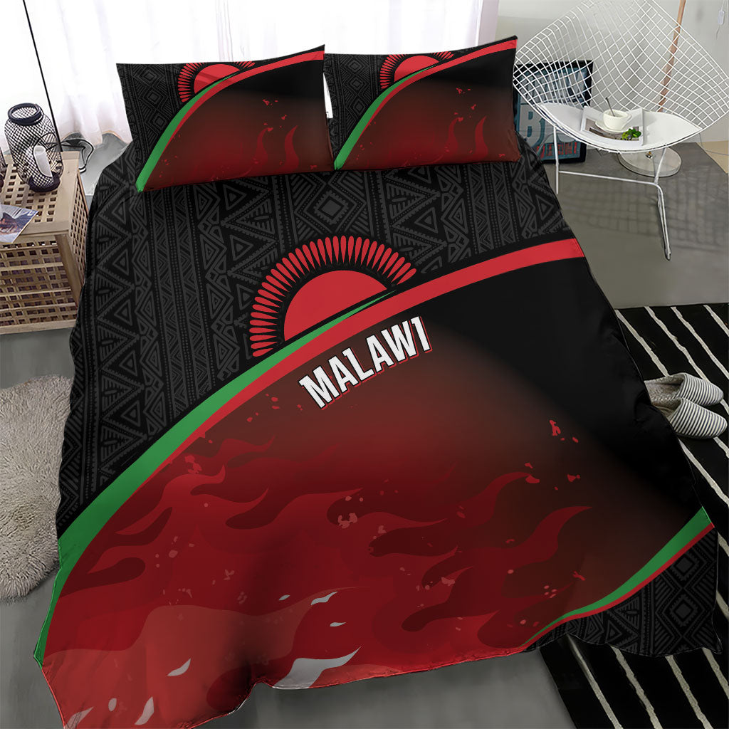 Malawi Football Blazing Fires Bedding Set Scorchers Fighting