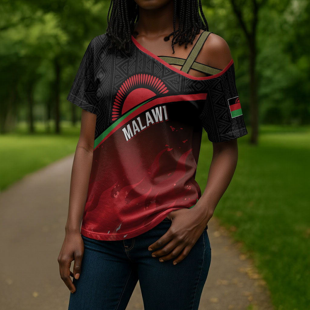 Malawi Football Personalized Blazing Fires Cross Shoulder Shirt Scorchers Fighting