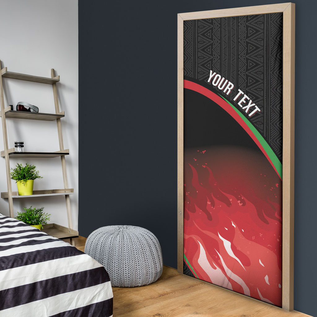 Malawi Football Personalized Blazing Fires Door Cover Scorchers Fighting