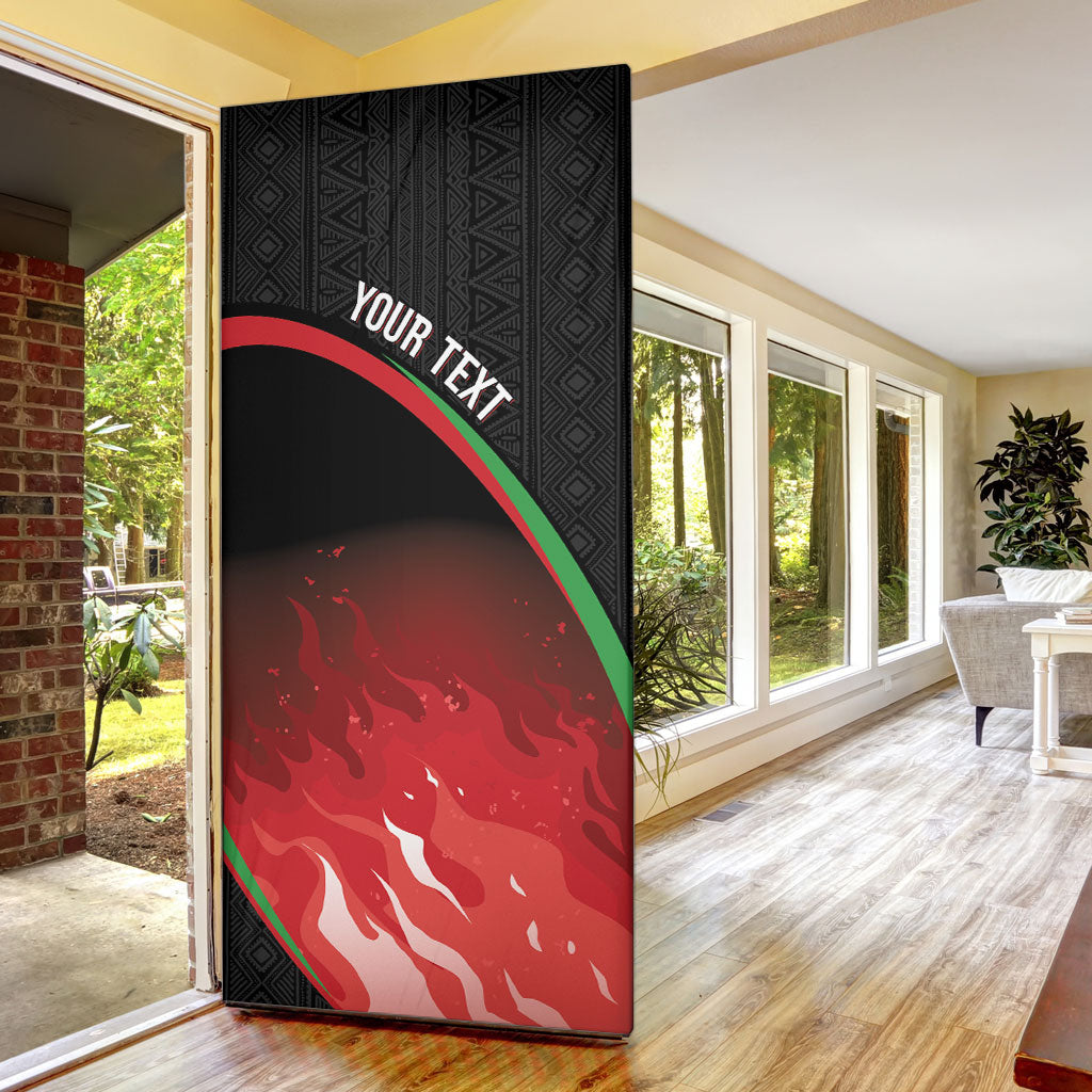 Malawi Football Personalized Blazing Fires Door Cover Scorchers Fighting