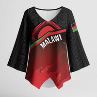 Malawi Football Personalized Blazing Fires Kimono Sleeve Blouse Scorchers Fighting