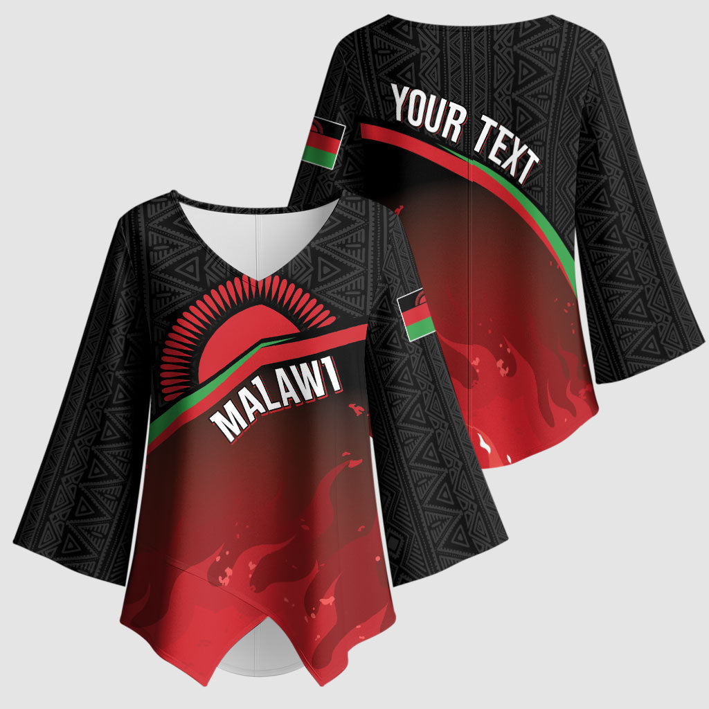 Malawi Football Personalized Blazing Fires Kimono Sleeve Blouse Scorchers Fighting