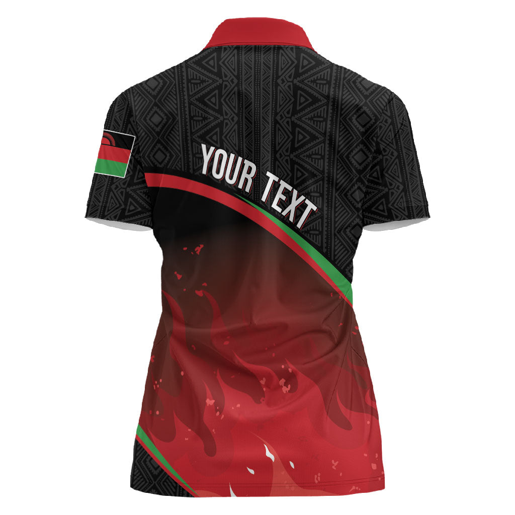 Malawi Football Personalized Blazing Fires Women Polo Shirt Scorchers Fighting