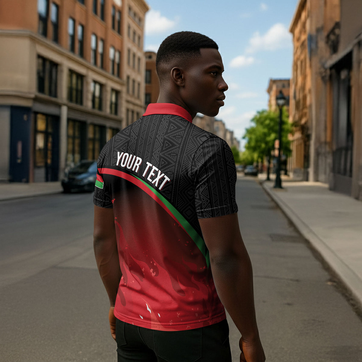 Malawi Football Personalized Blazing Fires Zipper Polo Shirt Scorchers Fighting