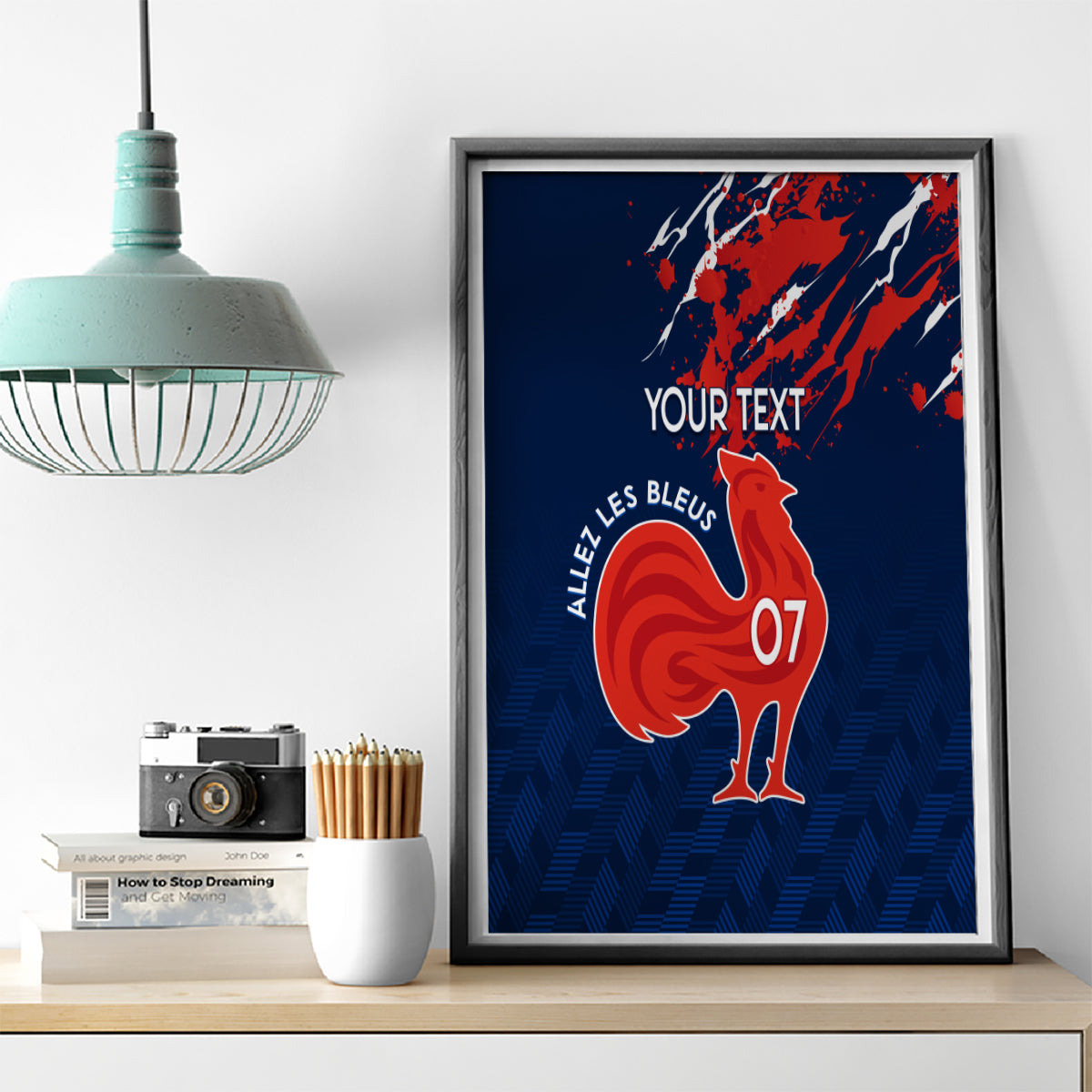 Personalised France Rugby Canvas Wall Art 2023 World Cup Allez Les Bleus Grunge Style LT7 - Wonder Print Shop