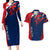 Personalised France Rugby Couples Matching Long Sleeve Bodycon Dress and Hawaiian Shirt 2023 World Cup Allez Les Bleus Grunge Style LT7 - Wonder Print Shop
