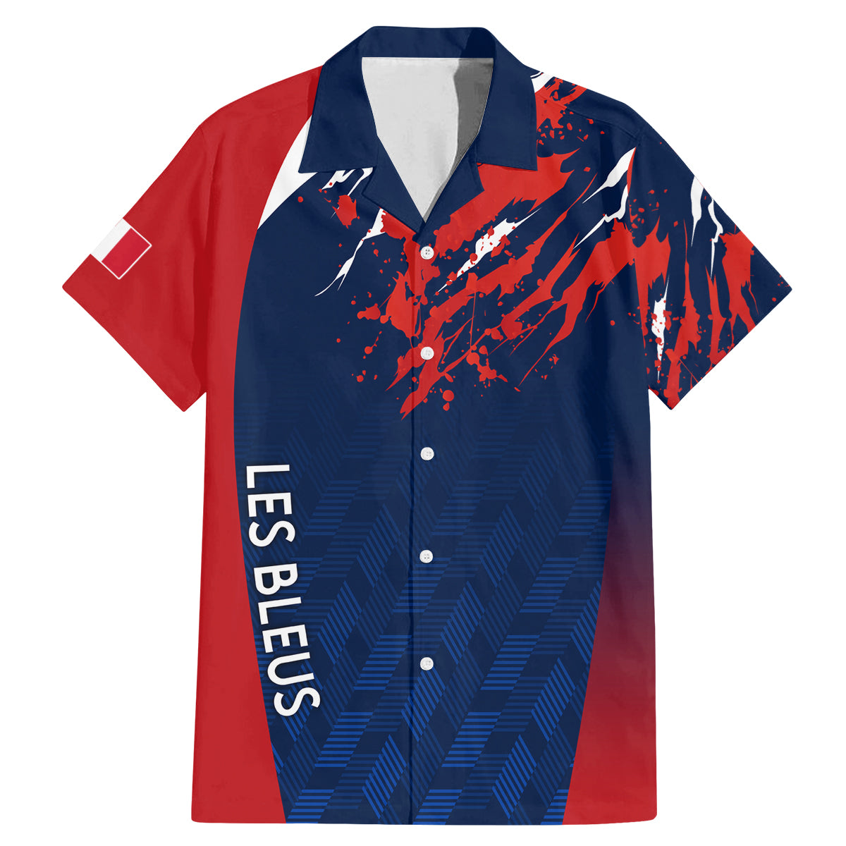 Personalised France Rugby Family Matching Mermaid Dress and Hawaiian Shirt 2023 World Cup Allez Les Bleus Grunge Style LT7 - Wonder Print Shop