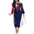 Personalised France Rugby Family Matching Off Shoulder Long Sleeve Dress and Hawaiian Shirt 2023 World Cup Allez Les Bleus Grunge Style - Wonder Print Shop