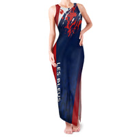 Personalised France Rugby Family Matching Tank Maxi Dress and Hawaiian Shirt 2023 World Cup Allez Les Bleus Grunge Style - Wonder Print Shop