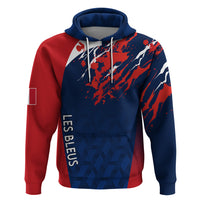 Personalised France Rugby Hoodie 2023 World Cup Allez Les Bleus Grunge Style - Wonder Print Shop